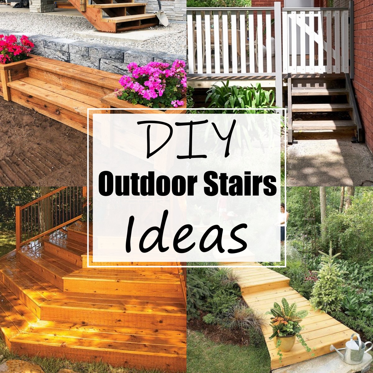 10 DIY Outdoor Stair Ideas For Front Porch Decorations - All Sands